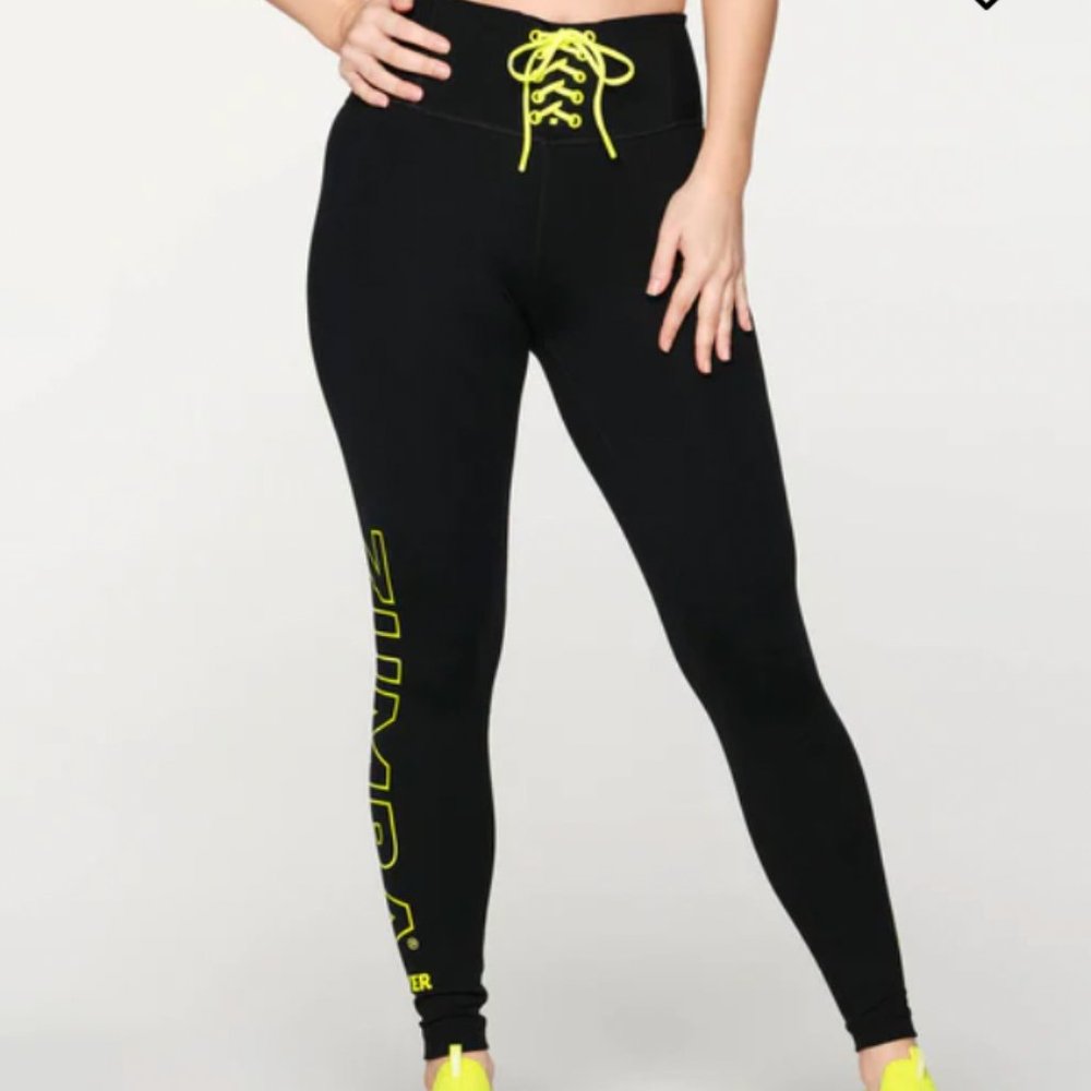 NWT Zumba Wear BlackHigh Rise Long Pants (Dance, Fitness, Activewear)